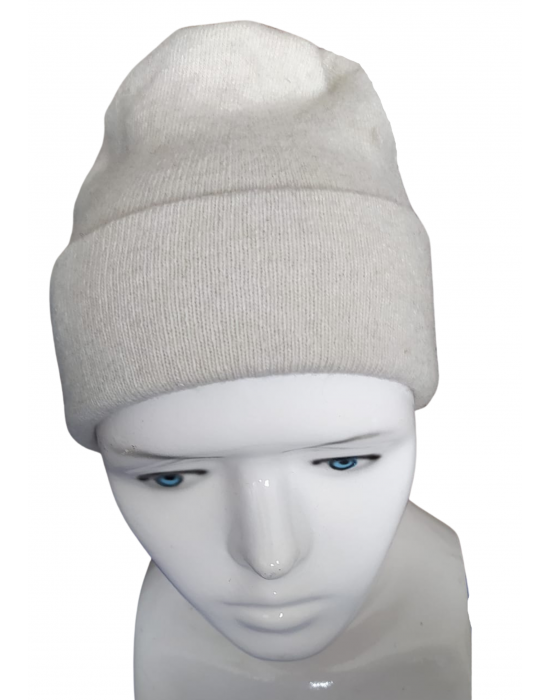 Angora wool matrix design cap off white